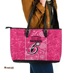 Custom Sydney Sixers Cricket Leather Tote Bag The Fourth Time Champions Aboriginal