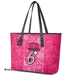 Custom Sydney Sixers Cricket Leather Tote Bag The Fourth Time Champions Aboriginal
