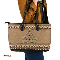 Wombat Christmas Tree Leather Tote Bag Australia Merry Xmas Simple Style