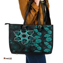 Heat Cricket Never Forget Custom Leather Tote Bag ANZAC Day with Poppy Aboriginal