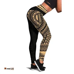 (Custom) Polynesian Leggings Rising Personal Signature (Gold) A24