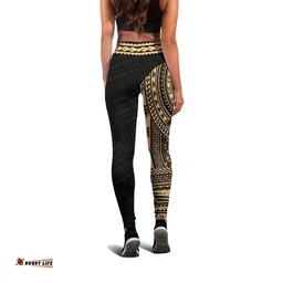 (Custom) Polynesian Leggings Rising Personal Signature (Gold) A24