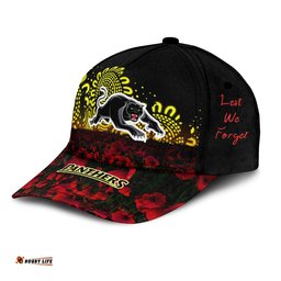Penrith Panthers Cap Aboriginal Rugby Anzac Day Poppy With Soldiers- NRL