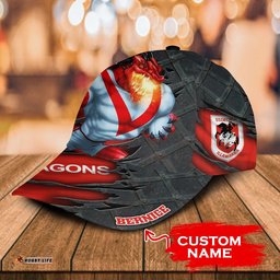 NRL St. George Illawarra Dragons 3d mascost classic Cap Custom Name