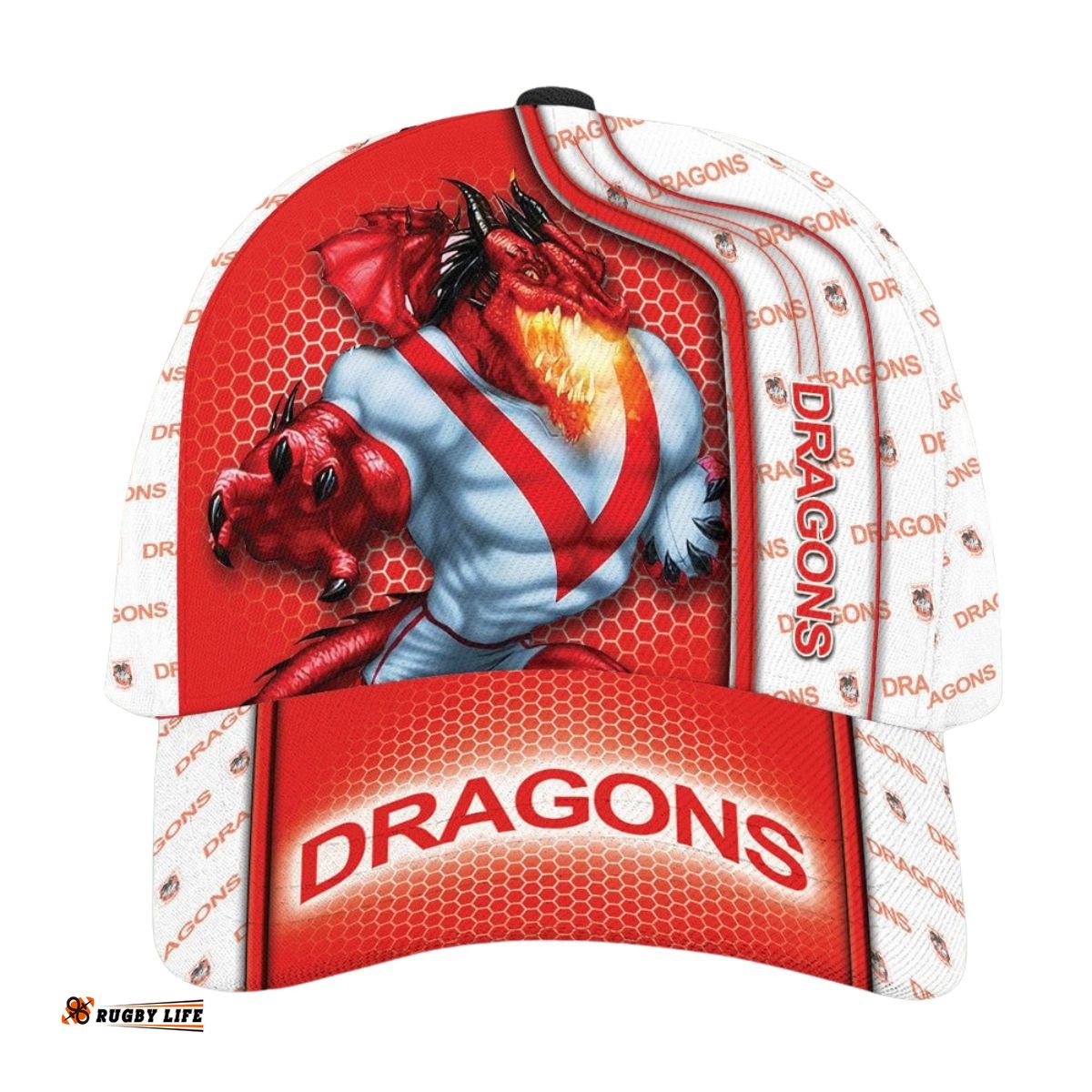 NRL St. George Illawarra Dragons 3D Mascost Classic Cap Custom name 002