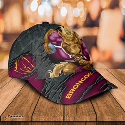 NRL Brisbane Broncos 3D Mascost Classic Cap Custom name