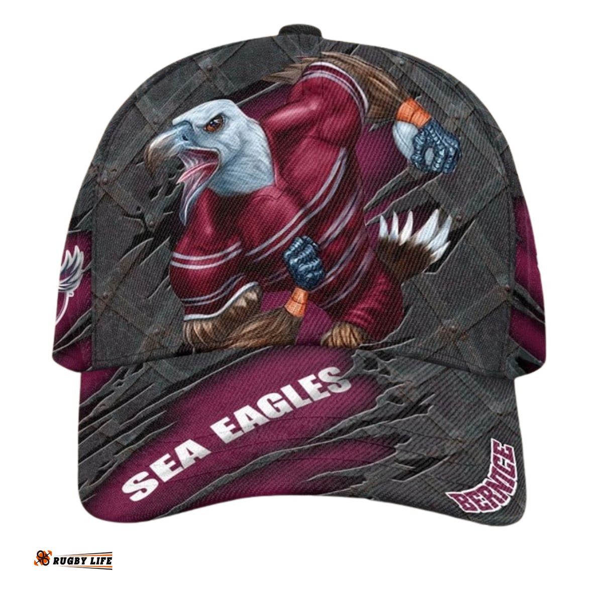 NRL Manly-Warringah Sea Eagles 3D Mascost Classic Cap Custom name