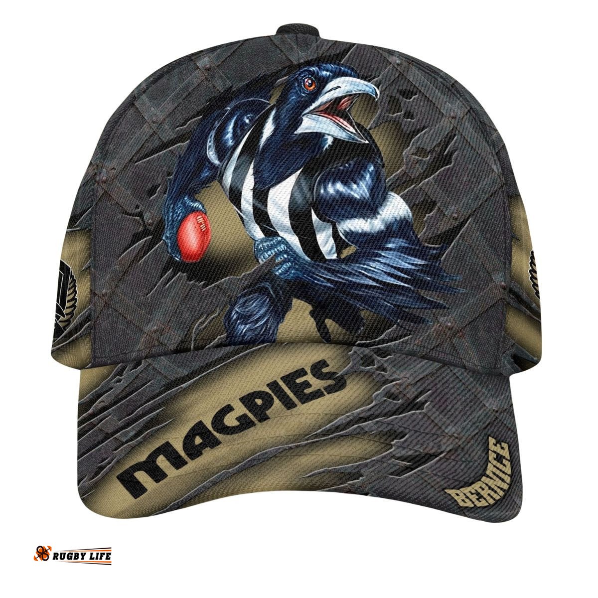 AFL Collingwood Magpies 3D Mascost Classic Cap Custom name