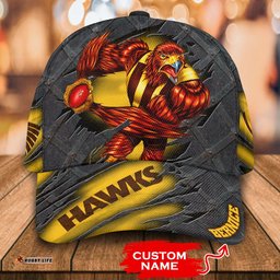 AFL Hawthorn Hawks 3D Mascost Classic Cap Custom name