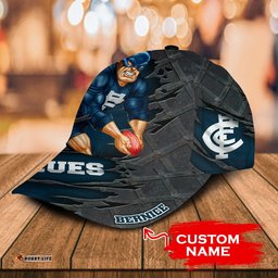 AFL Carlton Blues 3D Mascost Classic Cap Custom name