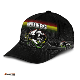 (Custom Personalised) Black Panthers Rugby League Aboriginal Cap -