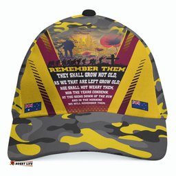 Australia Anzac Camo Cap - Anzac Poem Lest We Forget Cap
