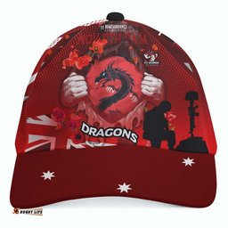 St.George Rugby Cap - Remembrance Day Rugby Team Poppies Cap