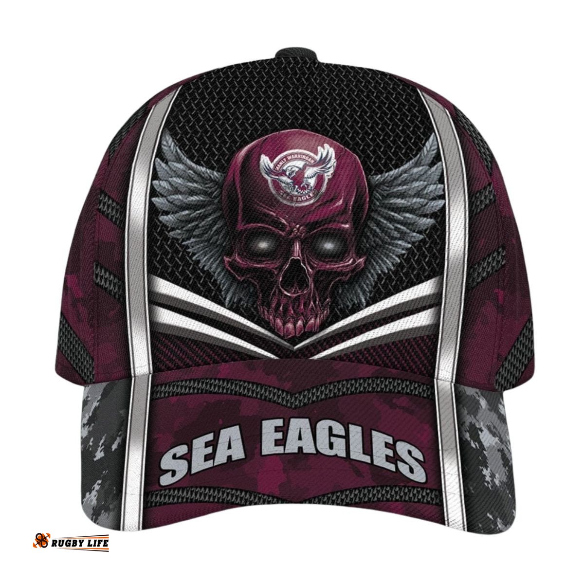 NRL Manly-Warringah Sea Eagles Skull Classic Cap Custom Name