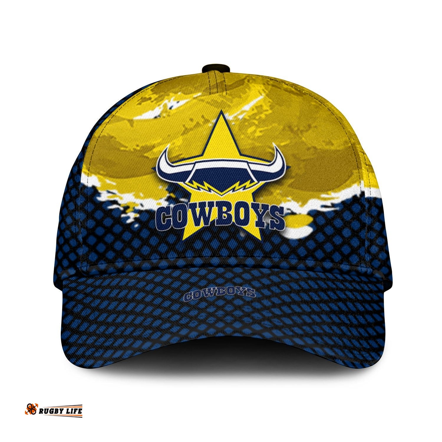 North Queensland Cowboys Classic Cap Net Pattern Grunge Style - NRL
