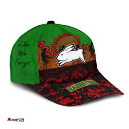 South Sydney Rabbitohs Cap Aboriginal Rugby Anzac Day Poppy With Soldiers- NRL