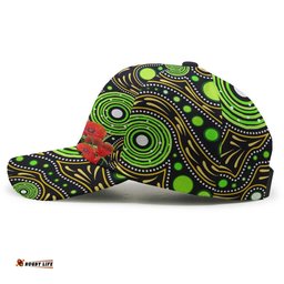 Raiders Rugby Anzac Aboriginal Cap - Canberra Raiders with Anzac Day Poppy Flower Cap