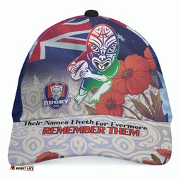Warriors Rugby Cap - Custom REMEMBER THEM Red Poppy Flowers Cap