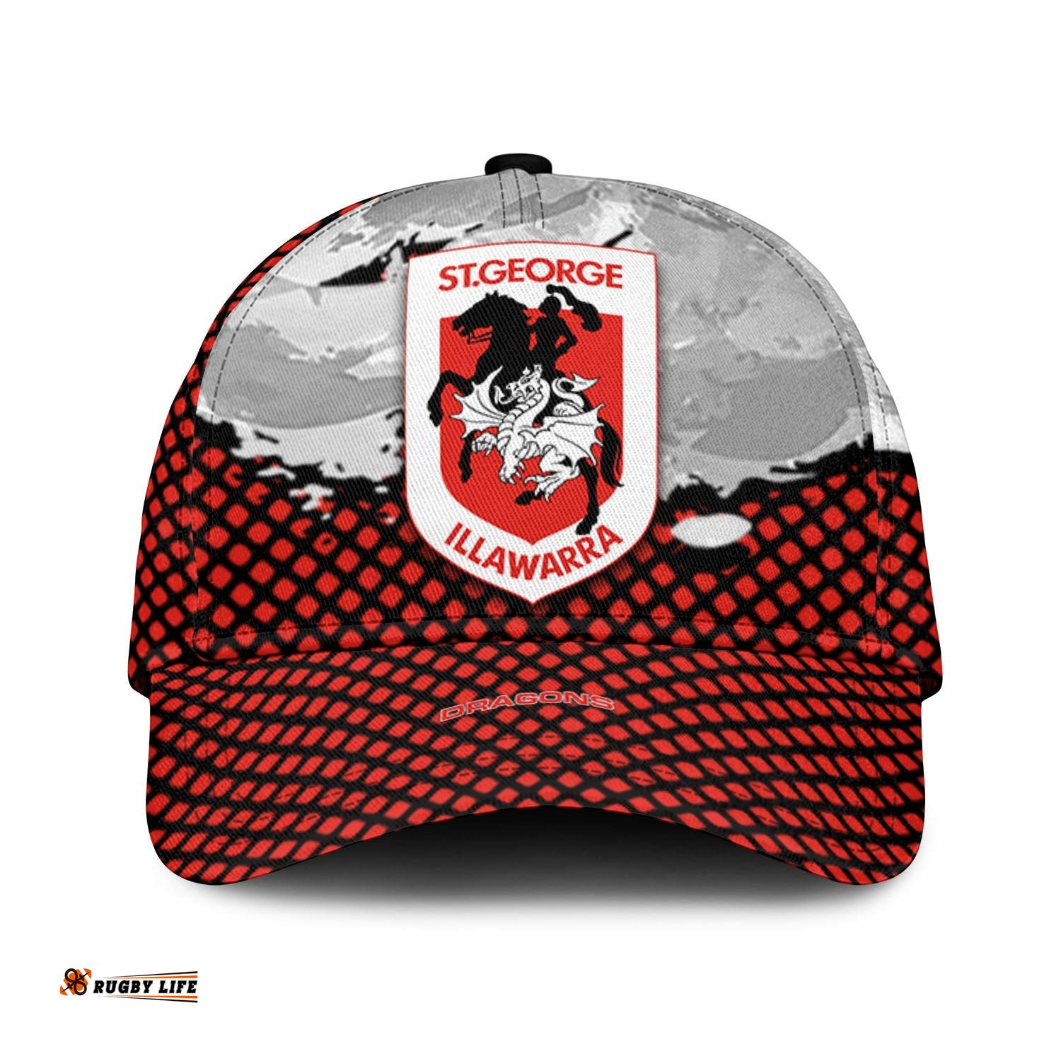 St. George Illawarra Dragons Classic Cap Net Pattern Grunge Style - NRL
