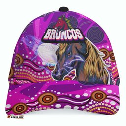 Broncos Rugby Cap - Broncos Horse Rugby with Aboriginal Low Poly Style