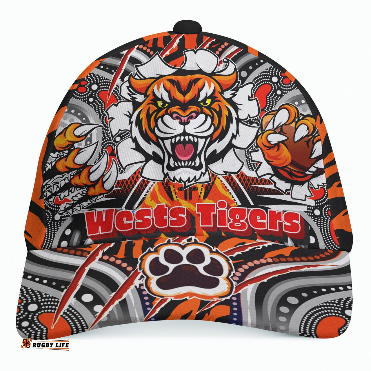 Tigers Rugby Custom Aboriginal Cap - Super Indigenous Tigers Scratch Style