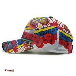 Eels Rugby Australia Anzac Day Lest We Forget Custom Cap - Remembrance Eels With Anzac Poppy Watercolour Style