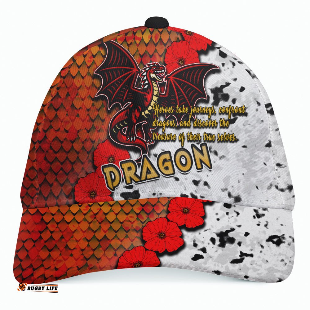 St. George Rugby Cap - Custom St. George Remembrance Day Quotes And Poppies Cap