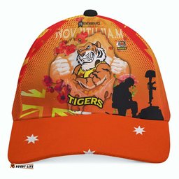 Tigers Rugby Cap - Remembrance Day Rugby Team Poppies Cap