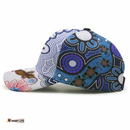 Bulldogs Rugby Indigenous Cap - Canterbury-Bankstown Super Berries Aboriginal Footprint