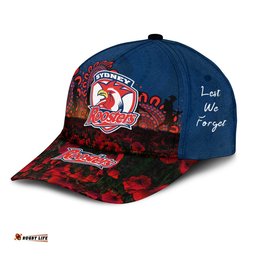 Sydney Roosters Cap Aboriginal Rugby Anzac Day Poppy With Soldiers- NRL