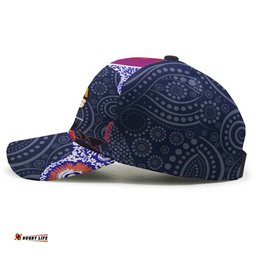 Sea Eagles Rugby Anzac Aboriginal Cap - Manly Warringah Sea Eagles with Anzac Day Poppy Flower Cap