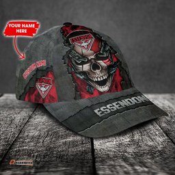 Essendon Football Club 3D Metal Skull Personalized Classic Cap 02