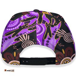 Storm Rugby Cap - Storm Rugby Team with Aboriginal Dot Painting and Indigenous Pattern