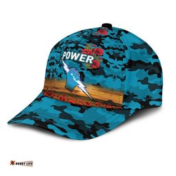 (Custom Personalised) Port Adelaide Power ANZAC AFL Classic Cap Poppy Vibes