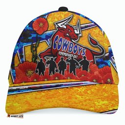 Cowboys Rugby Cap - Cowboys Remembrance Day And Poppies Cap