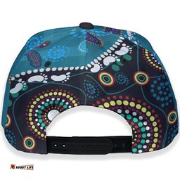 Indigenous All Stars Rugby Cap - Dreamtime Turtle With Aboriginal and Torres Strait Islanders Flag