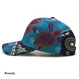 Indigenous All Stars Rugby Cap - Dreamtime Turtle With Aboriginal and Torres Strait Islanders Flag