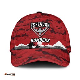 (Custom Personalised) Essendon Bombers ANZAC AFL Classic Cap Simple Style - Red