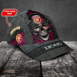 Brisbane Lions Football Club 3D Metal Skull Personalized Classic Cap 02