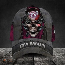 Manly Warringah Sea Eagles 3D Metal Skull Personalized Classic Cap 02
