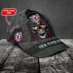 Manly Warringah Sea Eagles 3D Metal Skull Personalized Classic Cap 02