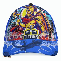 Titans Aboriginal Custom Rugby Cap - The Indigenous Titans Warriors With Aboriginal Lizard And Sun