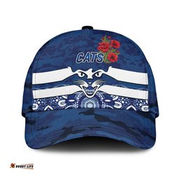 (Custom Personalised) Geelong Cats ANZAC AFL Classic Cap Indigenous Vibes