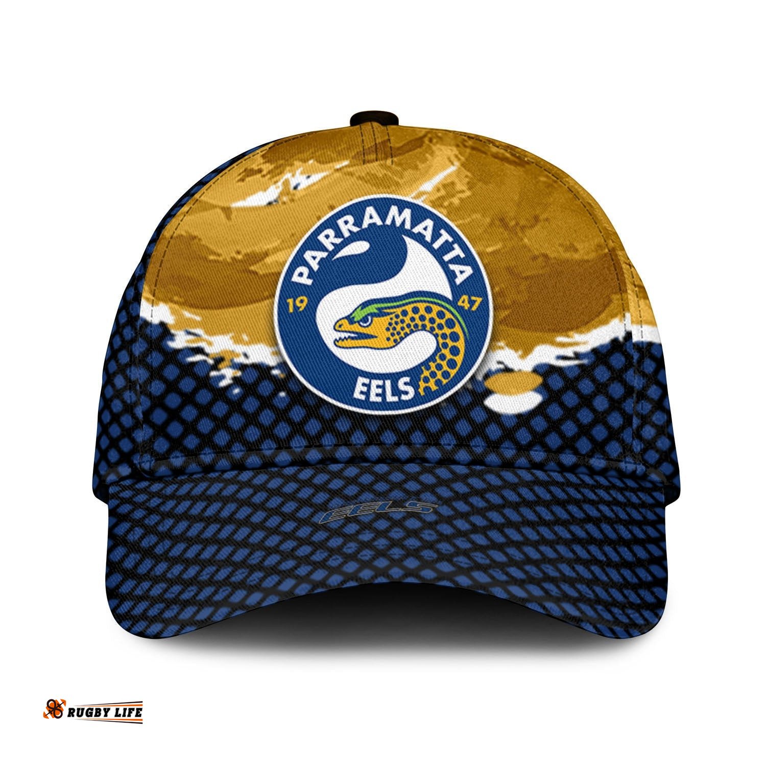 Parramatta Eels Classic Cap Net Pattern Grunge Style - NRL
