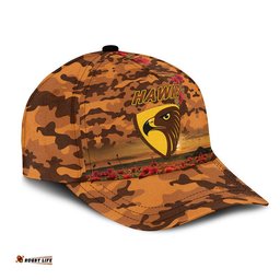 Hawthorn Hawks ANZAC AFL Classic Cap Poppy Vibes