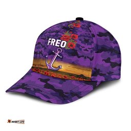 (Custom Personalised) Fremantle Dockers ANZAC AFL Classic Cap Freo Poppy Vibes