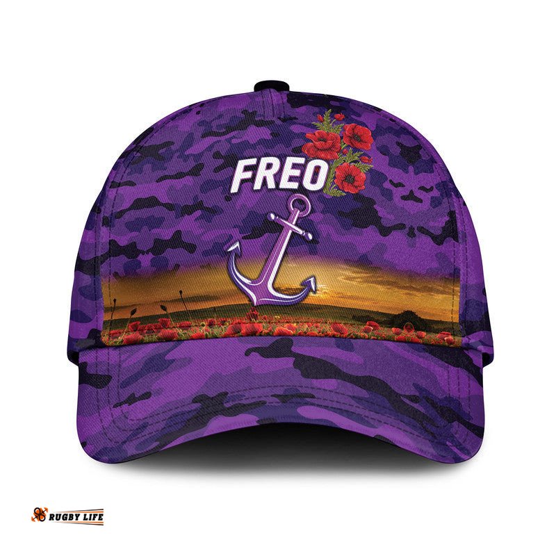 (Custom Personalised) Fremantle Dockers ANZAC AFL Classic Cap Freo Poppy Vibes