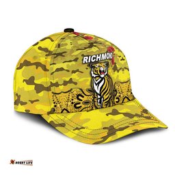 (Custom Personalised) Richmond Tigers ANZAC AFL Classic Cap Indigenous Vibes - Yellow