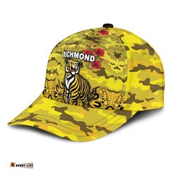 (Custom Personalised) Richmond Tigers ANZAC AFL Classic Cap Indigenous Vibes - Yellow