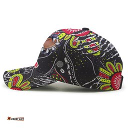 Panthers Rugby Aboriginal Cap - Indigenous Super Black Panthers Scratch Style
